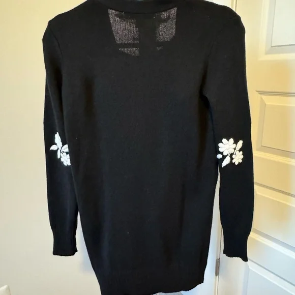 Lilly Pulitzer Black Cardigan with White Floral Accents - Picture 3 of 7